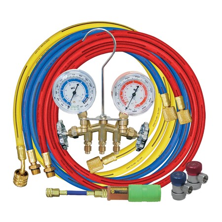 Mastercool R134a 2-Way Brass Manifold Gauge Set ME84661-UV